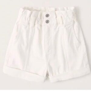 Abercrombie & Fitch Cream/white  Women's paper bag Shorts size 14